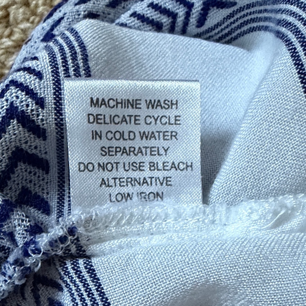 Bindu Blue White Boho Romper Embroidered Tassel Drawstring M Pockets - Picture 7 of 7
